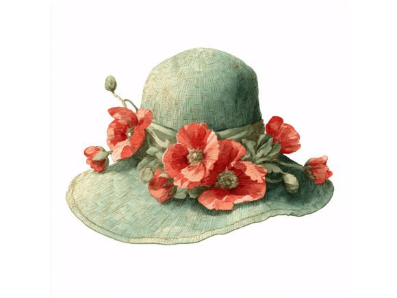 Download 10 JPG Floral Summer Hat Set - Set Collection