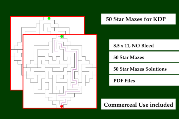 Download 50 Star Mazes for KDP Activity Book - Premium Resources