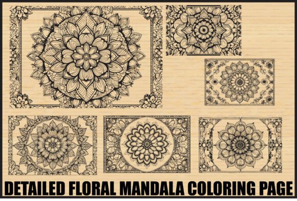 Download Elegant Floral Mandala Coloring Page Set - Set Collection