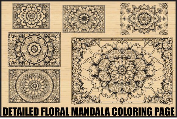 Download Elegant Floral Mandala Coloring Page Set - Set Collection