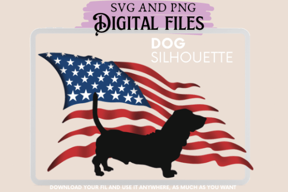 Download Basset Hound Dog Silhouette Flag - Set Collection
