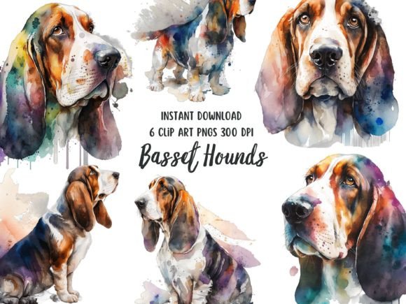 Download Basset Hound Clipart Png Set - Set Collection